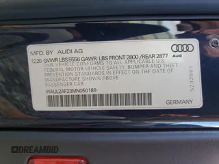 2021 Audi A6 Premium Plus with VIN WAUL2AF23MN050189, listed as a Copart auction lot 38332573 with 23,583 mi miles. Bid and sale history available at carsss.com. Image 12.