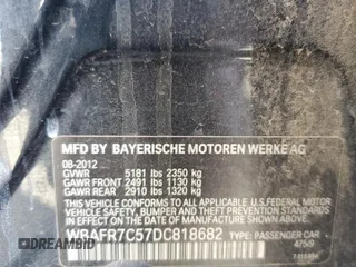 2013 BMW 5 Series 535i with VIN WBAFR7C57DC818682, listed as a Copart auction lot 46553845 with 152,962 mi miles and Clean Title. Bid and sale history available at DreamBid. Image 12.