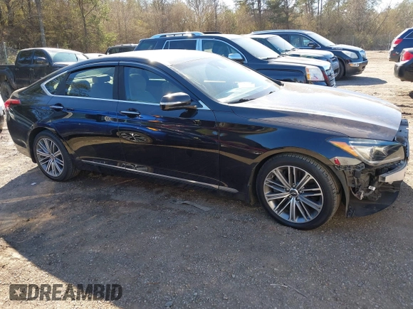 2018 Genesis G80 3.8L with VIN KMHGN4JE0JU265072, listed as a IAAI auction lot 41596549 with 121,502 mi miles. Bid and sale history available at carsss.com. Image 13.