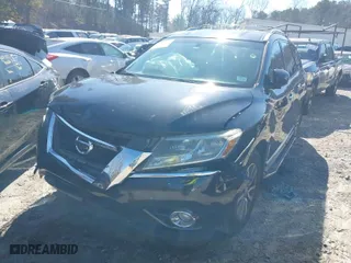 2016 Nissan Pathfinder S with VIN 5N1AR2MNXGC614005, listed as a IAAI auction lot 41588049 with 98,609 mi miles. Bid and sale history available at carsss.com. Image 2.