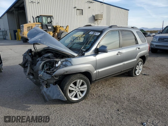 2005 Kia Sportage LX with VIN KNDJF723557124458, listed as a Copart auction lot 87089674 with Not Provided miles and Salvage Title. Bid and sale history available at carsss.com. Image 1.