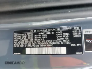 2020 Volvo XC90 Momentum with VIN YV4102PK4L1575186, listed as a Copart auction lot 46177035 with 73,170 mi miles and Salvage Title. Bid and sale history available at carsss.com. Image 13.