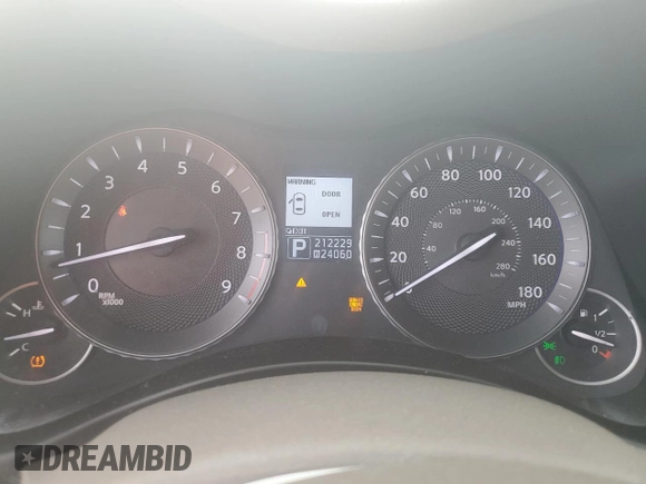 2013 Infiniti M37 with VIN JN1BY1AR1DM601438, listed as a Copart auction lot 79916434 with 212,229 mi miles and Salvage Title. Bid and sale history available at carsss.com. Image 9.