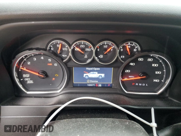 2021 Chevrolet Silverado 1500 LT with VIN 1GCUYDED6MZ135451, listed as a Copart auction lot 52053785 with 103,371 mi miles and Salvage Title. Bid and sale history available at carsss.com. Image 9.