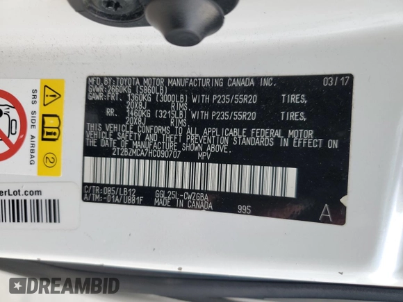 2017 Lexus RX with VIN 2T2BZMCA7HC090707, listed as a Copart auction lot 86186904 with 48,935 mi miles and Salvage Title. Bid and sale history available at carsss.com. Image 14.