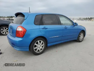 2006 Kia Spectra with VIN KNAFE162X65259727, listed as a Copart auction lot 75470994 with 0 mi miles and Salvage Title. Bid and sale history available at carsss.com. Image 3.