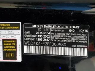 2015 Mercedes-Benz E 400 with VIN WDDKK6FF2FF300930, listed as a Copart auction lot 50515095 with 130,015 mi miles and Salvage Title. Bid and sale history available at carsss.com. Image 12.