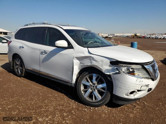 2013 Nissan Pathfinder Platinum with VIN 5N1AR2MN1DC689249, listed as a Copart auction lot 46912405 with 208114 miles and Salvage Title. Bid and sale history available at carsss.com. Image 4.