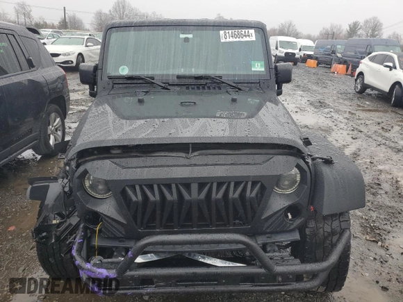 2018 Jeep Wrangler JK Unlimited Sport S with VIN 1C4BJWDG4JL850407, listed as a Copart auction lot 81468644 with 82,511 mi miles and Salvage Title. Bid and sale history available at carsss.com. Image 5.