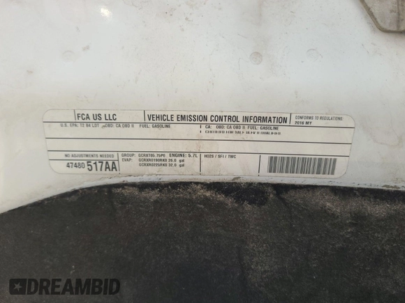 2016 Ram 1500 Tradesman with VIN 1C6RR7ST6GS183794, listed as a IAAI auction lot 42792221 with 135,600 mi miles and . Bid and sale history available at DreamBid. Image 3.