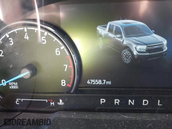 2022 Ford Maverick XL with VIN 3FTTW8F91NRA44015, listed as a IAAI auction lot 41811415 with 47,558 mi miles and . Bid and sale history available at DreamBid. Image 7.
