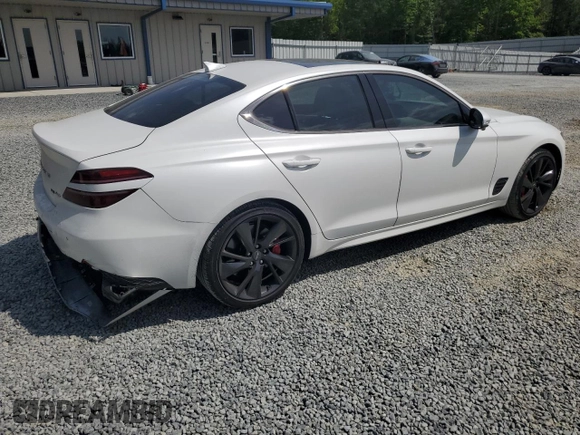 2023 Genesis G70 3.3T z VIN KMTG54TE1PU122398, wystawiony jako Copart lot #54172885 z przebiegiem 10 486 mil mil oraz Szkoda całkowita • Salvage title. Historia ofert i sprzedaży dostępna na DreamBid. Obrazek 3.