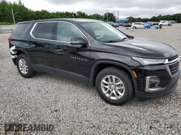 2023 Chevrolet Traverse LS with VIN 1GNERFKW6PJ108991, listed as a Copart auction lot 61252155 with 59,188 mi miles and Salvage title. Bid and sale history available at DreamBid. Image 4.