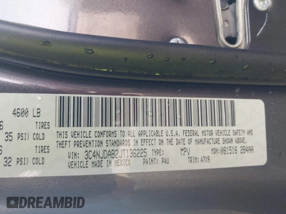 2018 Jeep Compass Sport with VIN 3C4NJDAB2JT136225, listed as a IAAI auction lot 42279668 with 145,967 mi miles and . Bid and sale history available at DreamBid. Image 9.
