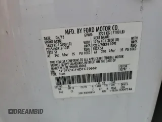 2013 Ford F-150 XL z VIN 1FTFX1CF4DFC79662, wystawiony jako Copart lot #66932925 z przebiegiem Nie podano mil oraz Czysty tytuł • Clean title. Historia ofert i sprzedaży dostępna na DreamBid. Obrazek 12.