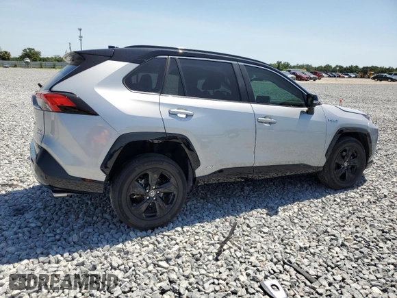 2021 Toyota RAV4 Hybrid XSE with VIN 2T3E6RFV4MW017302, listed as a Copart auction lot 57397275 with 15,544 mi miles and Salvage title. Bid and sale history available at DreamBid. Image 3.