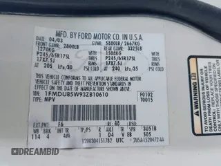 2003 Ford Explorer with VIN 1FMDU85W93ZB10610, listed as a IAAI auction lot 42506032 with 247,444 mi miles and . Bid and sale history available at DreamBid. Image 9.