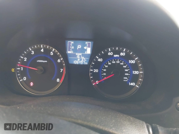 2015 Hyundai Accent GS with VIN KMHCT5AE6FU211955, listed as a IAAI auction lot 41610857 with 106,497 mi miles. Bid and sale history available at carsss.com. Image 7.