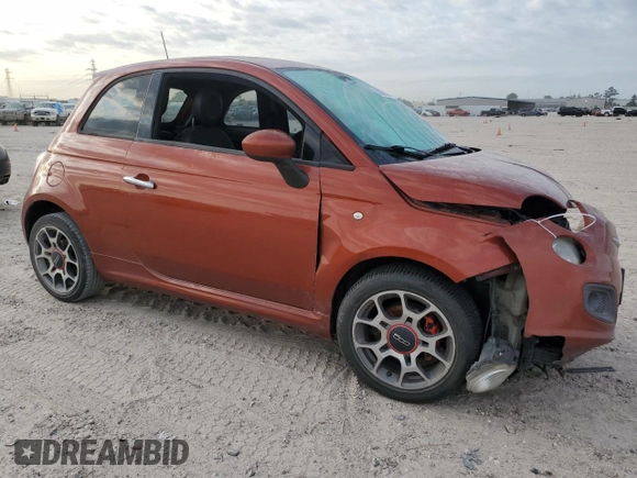 2015 FIAT 500 Sport with VIN 3C3CFFBR5FT648427, listed as a Copart auction lot 53160575 with 139,524 mi miles and Salvage Title. Bid and sale history available at carsss.com. Image 4.