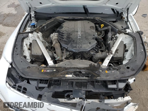 2022 Genesis G70 3.3T with VIN KMTG54TE3NU102585, listed as a Copart auction lot 49923945 with 34,974 mi miles and Salvage title. Bid and sale history available at DreamBid. Image 11.