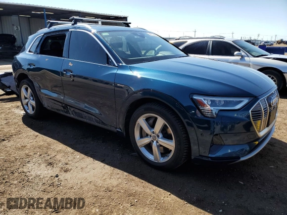 2019 Audi e-tron Prestige with VIN WA1VABGE3KB021636, listed as a Copart auction lot 54735895 with 72,774 mi miles and Salvage Title. Bid and sale history available at DreamBid. Image 4.