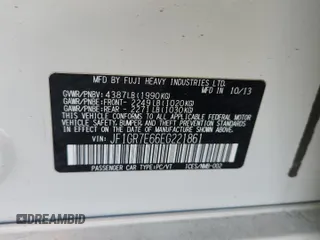2014 Subaru WRX WRX с VIN JF1GR7E66EG221861, выставлен на аукционе Copart как лот 63117745 с пробегом 125 647 миль миль и Списание • Salvage title. История ставок и продаж доступна на DreamBid. Изображение 12.