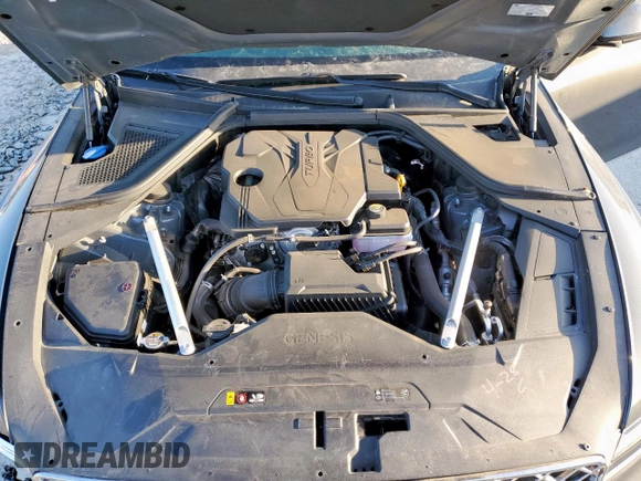 2023 Genesis G80 2.5T with VIN KMTGB4SC4PU185035, listed as a Copart auction lot 52082005 with 45,868 mi miles and Salvage title. Bid and sale history available at DreamBid. Image 13.