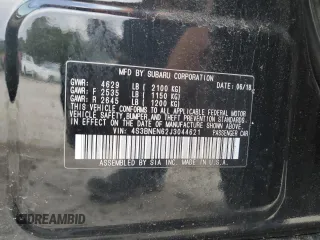 2018 Subaru Legacy Limited with VIN 4S3BNEN62J3044621, listed as a Copart auction lot 58102853 with 26,780 mi miles. Bid and sale history available at carsss.com. Image 12.