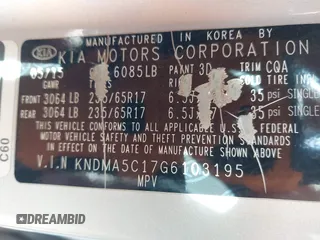 2016 Kia Sedona L with VIN KNDMA5C17G6103195, listed as a IAAI auction lot 41663528 with 322,257 mi miles. Bid and sale history available at carsss.com. Image 9.