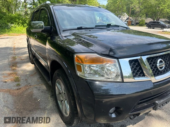 2012 Nissan Armada Platinum z VIN 5N1AA0NC4CN611169, wystawiony jako Copart lot #61077685 z przebiegiem 173 236 mil mil oraz Czysty tytuł • Clean title. Historia ofert i sprzedaży dostępna na DreamBid. Obrazek 1.