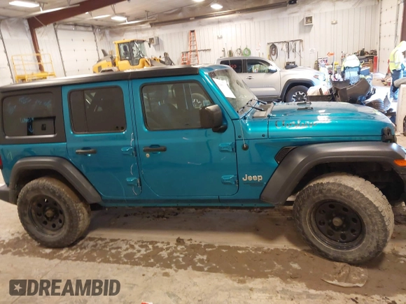 2019 Jeep Wrangler Unlimited Sport Altitude with VIN 1C4HJXDG0KW617379, listed as a IAAI auction lot 42005517 with 91,296 mi miles and . Bid and sale history available at DreamBid. Image 13.