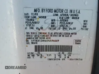 2004 Ford F-150 STX with VIN 1FTRX12W64NA96669, listed as a Copart auction lot 49637555 with 214,900 mi miles and Clean title. Bid and sale history available at DreamBid. Image 12.
