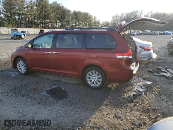 2013 Toyota Sienna XLE with VIN 5TDDK3DC1DS063001, listed as a Copart auction lot 46463765 with 201,869 mi miles and Salvage Title. Bid and sale history available at DreamBid. Image 2.