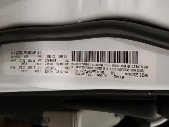 2014 Jeep Cherokee Limited with VIN 1C4PJMDB4EW296630, listed as a Copart auction lot 48702995 with 231,534 mi miles and Salvage Title. Bid and sale history available at DreamBid. Image 13.