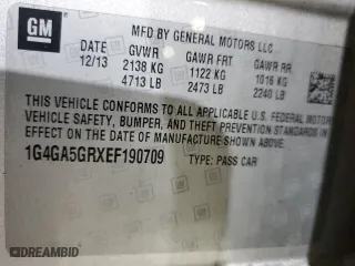 2014 Buick LaCrosse with VIN 1G4GA5GRXEF190709, listed as a Copart auction lot 44939295 with 118,952 mi miles and Salvage Title. Bid and sale history available at carsss.com. Image 15.
