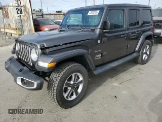 2019 Jeep Wrangler Unlimited Sahara with VIN 1C4HJXEG3KW661469, listed as a Copart auction lot 63500235 with 55,068 mi miles and Salvage title. Bid and sale history available at DreamBid. Image 1.
