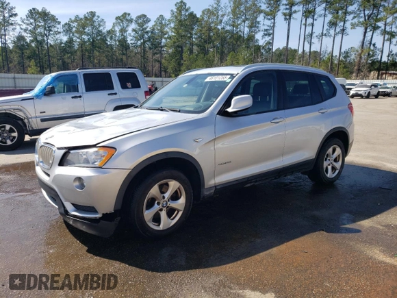 2011 BMW X3 28i with VIN 5UXWX5C50BL708615, listed as a Copart auction lot 46101255 with 132,410 mi miles and Salvage Title. Bid and sale history available at carsss.com. Image 1.