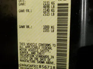 2012 Nissan Maxima 3.5 S with VIN 1N4AA5AP3CC856718, listed as a Copart auction lot 46219245 with 140,563 mi miles and Salvage Title. Bid and sale history available at carsss.com. Image 12.