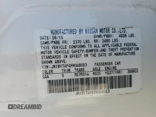 2015 Infiniti Q50 Premium z VIN JN1BV7AP4FM348063, wystawiony jako Copart lot #52712245 z przebiegiem 55 188 mil mil oraz Szkoda całkowita • Salvage title. Historia ofert i sprzedaży dostępna na DreamBid. Obrazek 14.