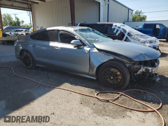 2012 Audi A7 3.0 Prestige with VIN WAUSGAFC1CN032360, listed as a Copart auction lot 52434755 with 0 mi miles and Salvage Title. Bid and sale history available at carsss.com. Image 4.