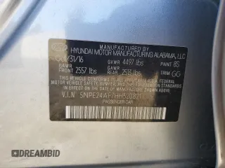 2017 Hyundai Sonata 2.4L with VIN 5NPE24AF7HH520821, listed as a Copart auction lot 43833435 with 107,450 mi miles and Salvage Title. Bid and sale history available at carsss.com. Image 14.