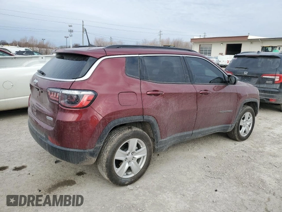 2022 Jeep Compass Latitude with VIN 3C4NJDBB2NT111913, listed as a Copart auction lot 47461105 with 35,946 mi miles and Salvage Title. Bid and sale history available at DreamBid. Image 3.