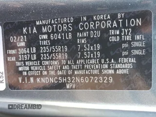 2022 Kia Carnival EX with VIN KNDNC5H32N6072329, listed as a Copart auction lot 77472514 with 25,909 mi miles and Salvage Title. Bid and sale history available at carsss.com. Image 13.