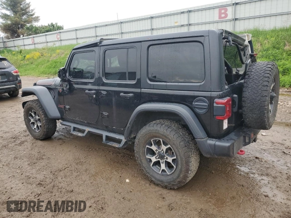 2021 Jeep Wrangler Unlimited Rubicon with VIN 1C4HJXFNXMW612186, listed as a Copart auction lot 56786665 with 52,379 mi miles and Salvage title. Bid and sale history available at DreamBid. Image 2.