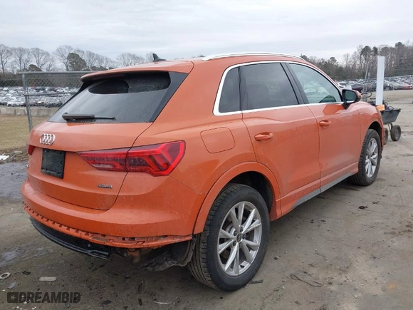2022 Audi Q3 S line Premium Plus with VIN WA1EECF36N1149129, listed as a IAAI auction lot 41423790 with 42,394 mi miles. Bid and sale history available at carsss.com. Image 4.