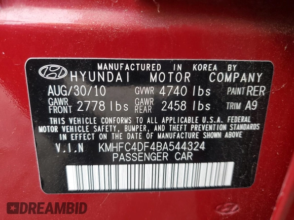 2011 Hyundai Azera Limited z VIN KMHFC4DF4BA544324, wystawiony jako Copart lot #59926315 z przebiegiem 143 692 mil mil oraz Czysty tytuł • Clean title. Historia ofert i sprzedaży dostępna na DreamBid. Obrazek 12.