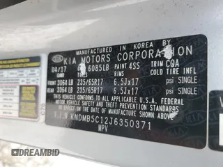 2018 Kia Sedona LX with VIN KNDMB5C12J6350371, listed as a Copart auction lot 71575374 with 117,880 mi miles and Salvage Title. Bid and sale history available at carsss.com. Image 15.