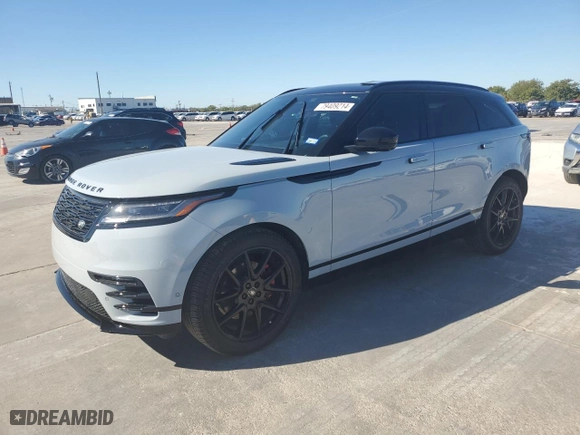 2024 Land Rover Range Rover Velar Dynamic SE with VIN SALYL2EX1RA375780, listed as a Copart auction lot 79409214 with 6,571 mi miles and Salvage Title. Bid and sale history available at carsss.com. Image 1.
