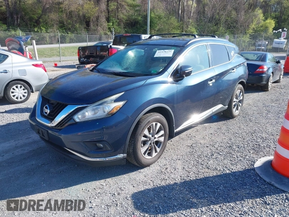 2015 Nissan Murano SV with VIN 5N1AZ2MH0FN270472, listed as a IAAI auction lot 41971525 with 167,410 mi miles. Bid and sale history available at carsss.com. Image 2.