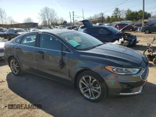 2019 Ford Fusion SEL with VIN 3FA6P0CD2KR260980, listed as a Copart auction lot 50993605 with 91,295 mi miles and Salvage Title. Bid and sale history available at carsss.com. Image 4.
